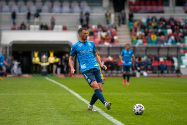 MINSK, BELARUS - 24 Mayıs 2020: Belarus Kupası Final 2020 FC Dynamo Brest oyuncusu. Dinamo Stadyumu 'nda (Minsk) FC BATE Borisov - FC Dinamo Brest maçı