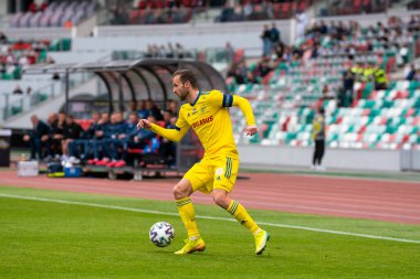 MINSK, BELARUS - 24 Mayıs 2020: FC BATE Borisov Belarus Kupası Final 2020. Dinamo Stadyumu 'nda (Minsk) FC BATE Borisov - FC Dinamo Brest maçı)