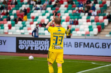 MINSK, BELARUS - 24 Mayıs 2020: FC BATE Borisov Belarus Kupası Final 2020. Dinamo Stadyumu 'nda (Minsk) FC BATE Borisov - FC Dinamo Brest maçı)