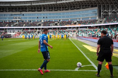 MINSK, BELARUS - 24 Mayıs 2020 Belarus Kupası Finali. Dinamo Stadyumu 'nda (Minsk) FC BATE Borisov - FC Dinamo Brest maçı)