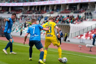 MINSK, BELARUS - 24 Mayıs 2020 Belarus Kupası Finali. Dinamo Stadyumu 'nda (Minsk) FC BATE Borisov - FC Dinamo Brest maçı)