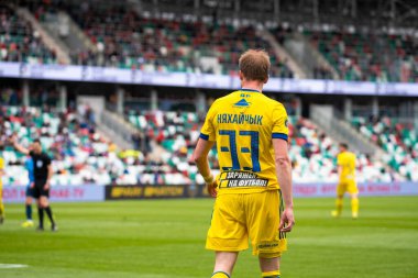 MINSK, BELARUS - 24 Mayıs 2020: FC BATE Borisov Belarus Kupası Final 2020. Dinamo Stadyumu 'nda (Minsk) FC BATE Borisov - FC Dinamo Brest maçı)