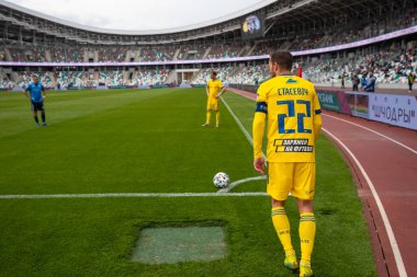 MINSK, BELARUS - 24 Mayıs 2020: FC BATE Borisov Belarus Kupası Final 2020. Dinamo Stadyumu 'nda (Minsk) FC BATE Borisov - FC Dinamo Brest maçı)