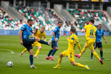 MINSK, BELARUS - 24 Mayıs 2020 Belarus Kupası Finali. Dinamo Stadyumu 'nda (Minsk) FC BATE Borisov - FC Dinamo Brest maçı)