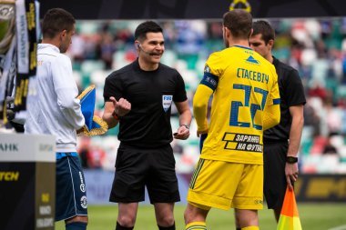 MINSK, BELARUS - 24 Mayıs 2020 Belarus Kupası Finali. Dinamo Stadyumu 'nda (Minsk) FC BATE Borisov - FC Dinamo Brest maçı)