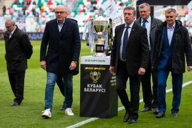 MINSK, BELARUS - 24 Mayıs 2020 Belarus Kupası Finali. Dinamo Stadyumu 'nda (Minsk) FC BATE Borisov - FC Dinamo Brest maçı)
