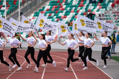 MINSK, BELARUS - 24 Mayıs 2020 Belarus Kupası Finali. Dinamo Stadyumu 'nda (Minsk) FC BATE Borisov - FC Dinamo Brest maçı)