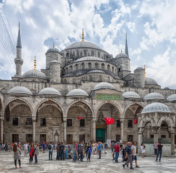 Sultan Ahmed Camii Mavi Cami Stanbul Türkiye Gökyüzü Bulutlu Gün — Stok fotoğraf