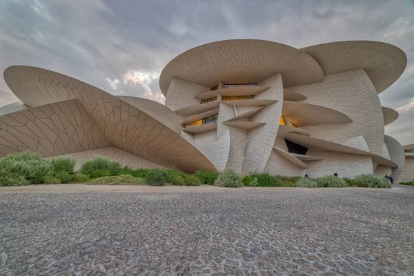 Doha Katar Kasım 2019 Katar Ulusal Müzesi Çöl Gülü Günbatımında — Stok fotoğraf