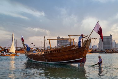 Doha-Katar, 3 Aralık 2019: Katara Kültür Köyü, Doha, Katar 'da Katara Geleneksel Dhow Festivali.