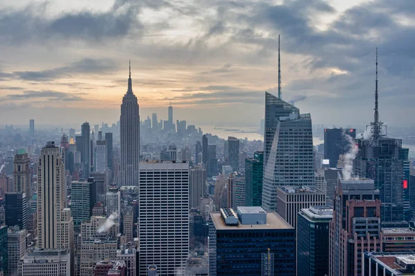 New York City Usa December 2019 New York Skyline Vanaf — Stockfoto