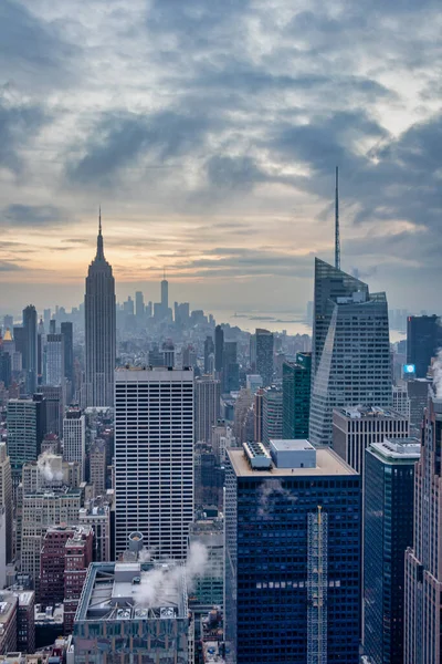 New York City Usa December 2019 New York Skyline Vanaf — Stockfoto