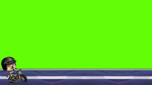 緑の背景に映像 クロム のように 外観の音を持つ青い指は 道路に沿って運転し 完璧な あなたのビデオクリップを飾る — ストック動画