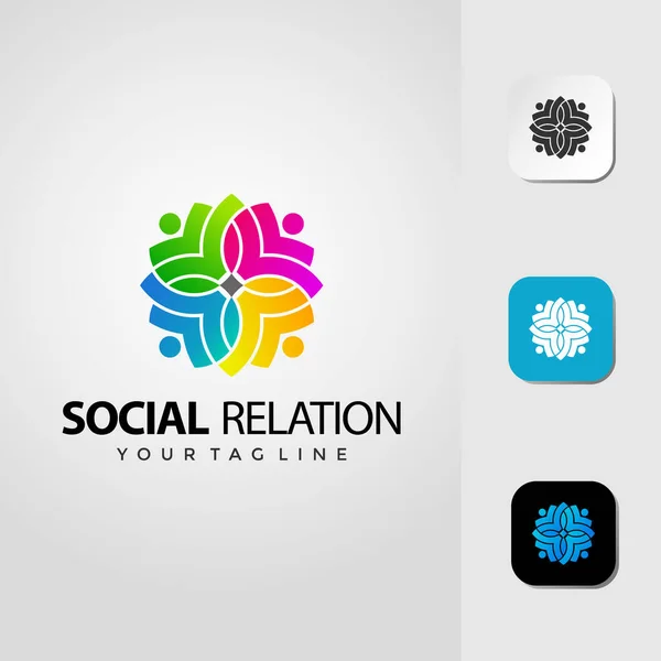 Social Relation Logo Design Premium Template
