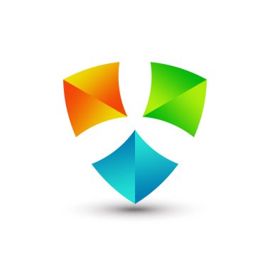 Muhteşem Soyut Gradyan Kalkan Oku Şirketi Modern Logo Tasarım Şablonu Premium Vektörü