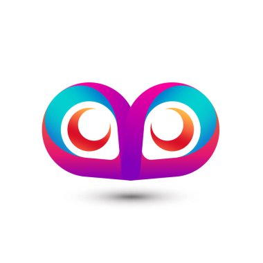 Muhteşem Gradyan Baykuş Ay Logosu Şablonu Premium Vektörü