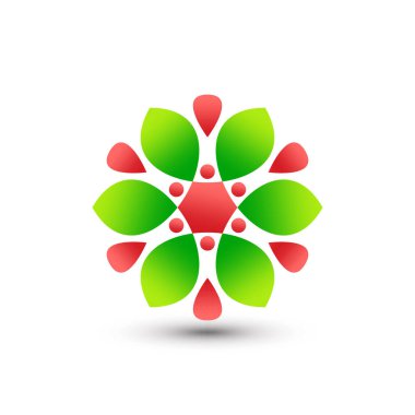 Muhteşem Soyut Gradyan Çiçek Yaprak Şirketi Modern Logo Tasarım Vektör Şablonu Premium