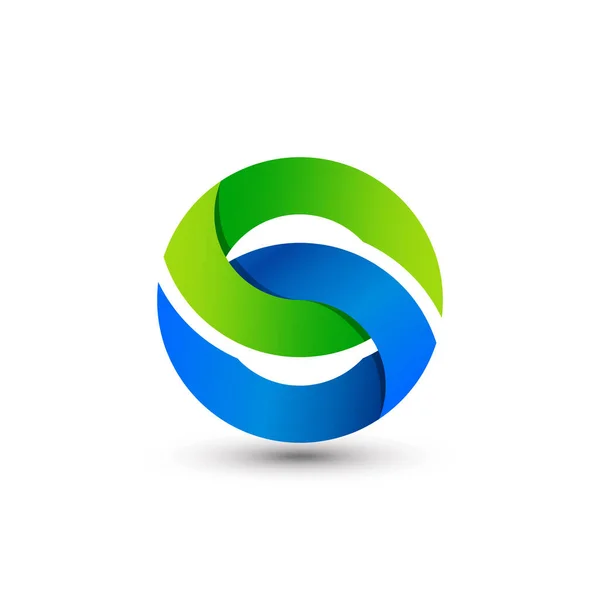 Muhteşem Soyut Gradyan Harfi S Yankı Çemberi Şirketi Modern Logo Tasarım Vektörü Şablonu Premium