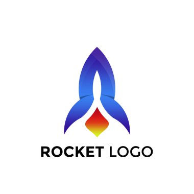 Muhteşem Soyut Gradyan Roket Logoları Modern Logo Tasarım Şablonu Premium Vektör İllüstratörü