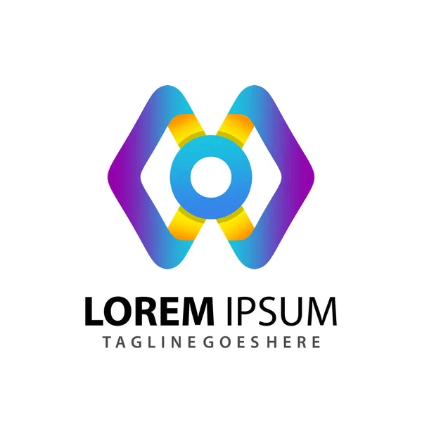 Impressionnant Gradient Abstrait Lettre Hexagon Company Modern Logo Design Template — Image vectorielle
