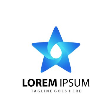 Soyut Yıldız Düşürme Gradyan Logo Tasarım Şablonu Vektör Premium
