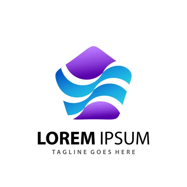 Soyut Pentagon Logosu Şablon Premium Tasarımı