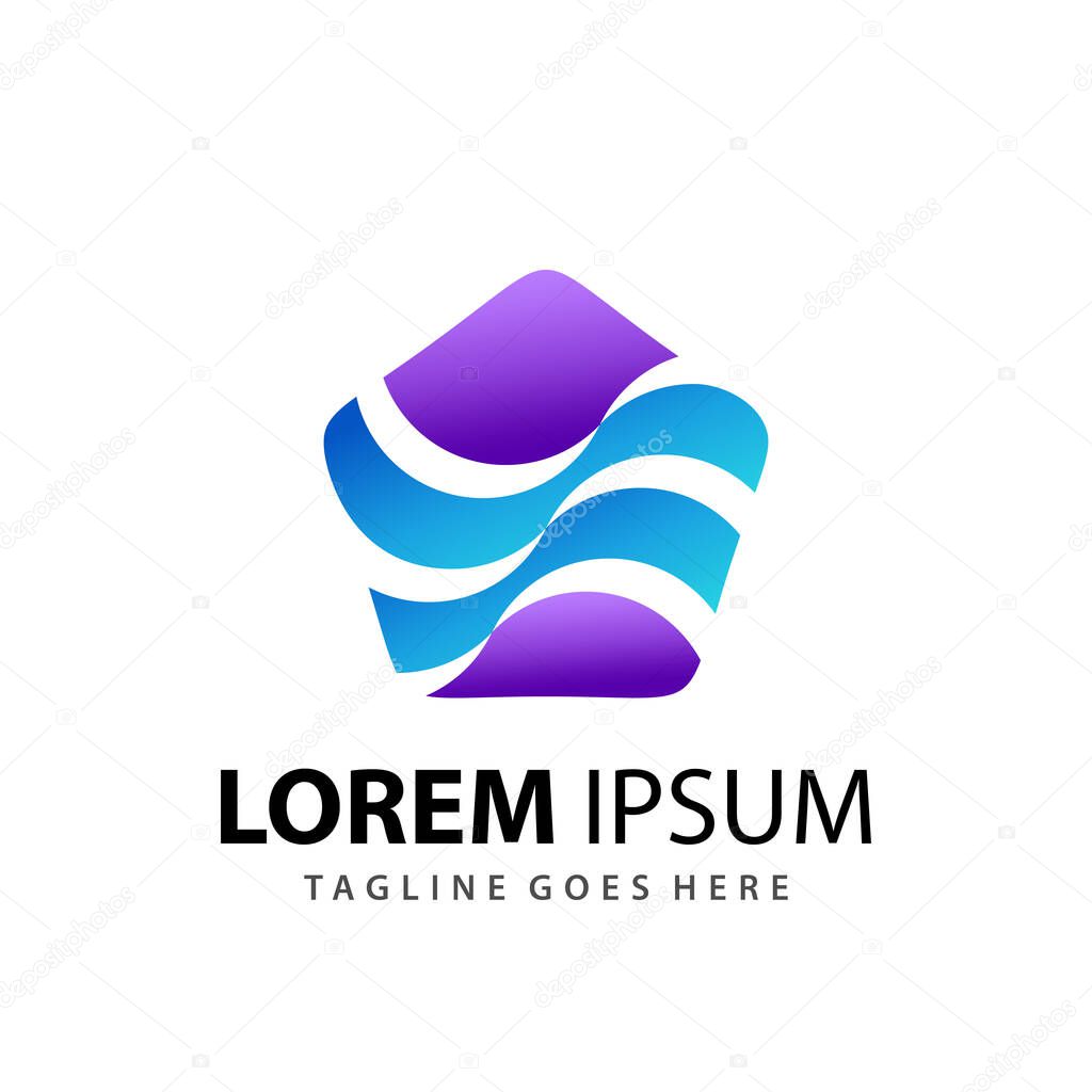 Abstract Pentagon Logo Designs Template Premium