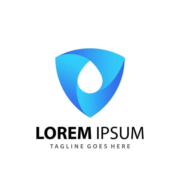 Muhteşem Gradyan Kalkan Su Damlaları Logo Şablonu Premium Tasarımı