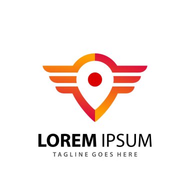 Soyut Pin Kanatları Logo Tasarım Şablonu Premium Vektörü