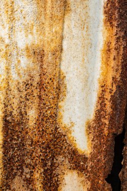 Paslı metal levha ve grunge doku. Aşınma ve oksitlenmiş arkaplan. 