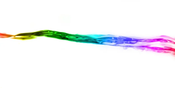 Nahaufnahme Farbverlauf Multicolor Water Splash Auf Weißem Hintergrund Isolieren Auf — Stockfoto