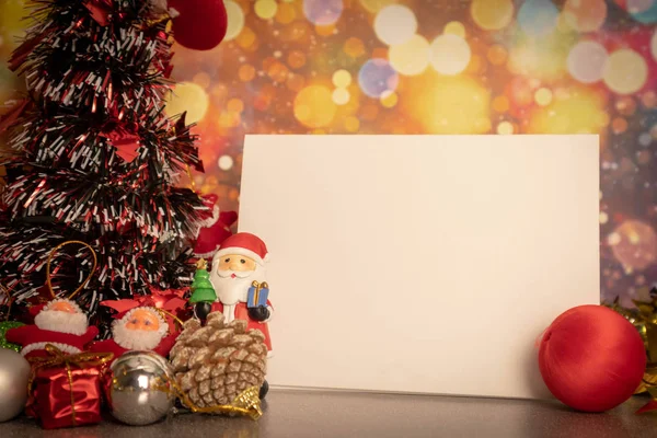 Kerstman Pop Kerst Elementen Decoratie Vrolijk Kerstkaartje Gelukkig Nieuwjaar Kopieerruimte Stockfoto