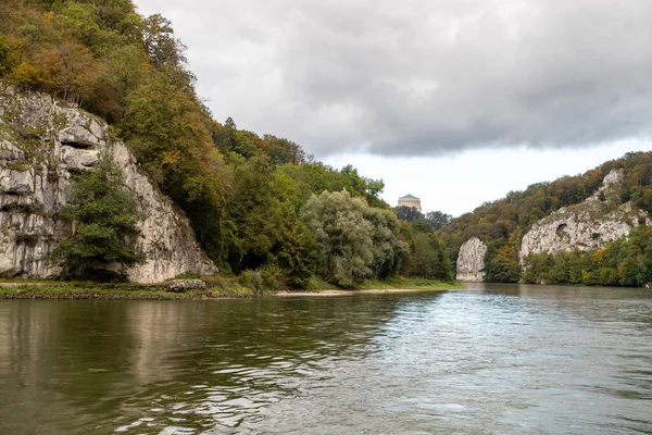 Rezerwat Przyrody Dunaju Przełom Rzeki Pobliżu Kelheim Bawaria Niemcy Jesienią — Zdjęcie stockowe