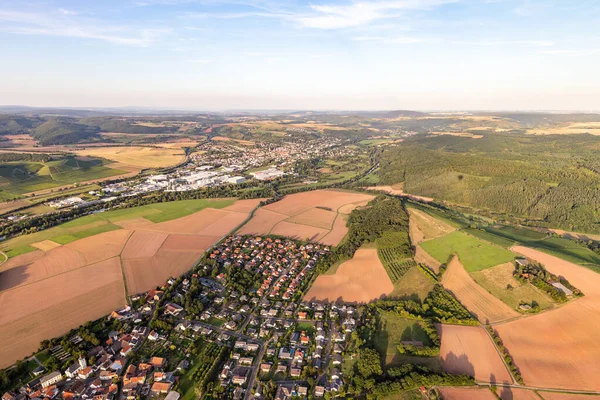 Vista Aérea Uma Paisagem Alemanha Renânia Palatinado Perto Bad Sobernheim — Fotografia de Stock