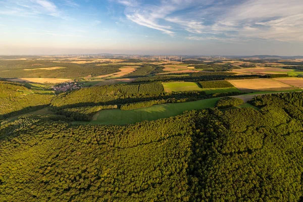 Vista Aérea Uma Paisagem Alemanha Renânia Palatinado Perto Bad Sobernheim — Fotografia de Stock