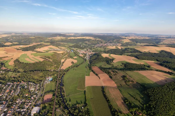 Vista Aérea Uma Paisagem Alemanha Renânia Palatinado Perto Bad Sobernheim — Fotografia de Stock