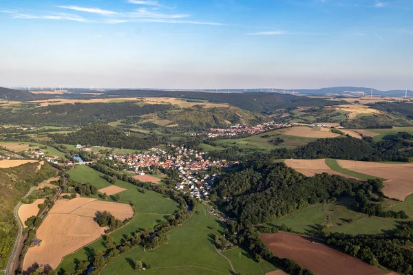 Widok Lotu Ptaka Krajobraz Niemczech Nadrenia Palatynat Pobliżu Bad Sobernheim — Zdjęcie stockowe