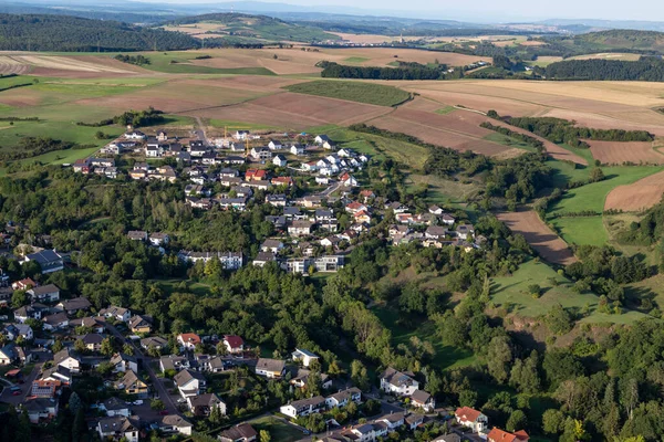 Widok Powietrza Krajobraz Niemczech Nadrenia Palatynat Pobliżu Bad Sobernheim Rzeką — Zdjęcie stockowe