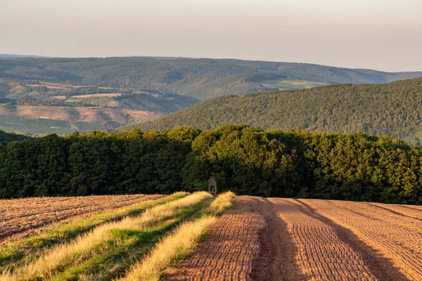 Vista Aérea Uma Paisagem Alemanha Renânia Palatinado Perto Bad Sobernheim — Fotografia de Stock