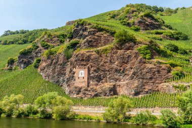 Moselle Nehri Zeltingen-Rachtig yakınlarında, Almanya