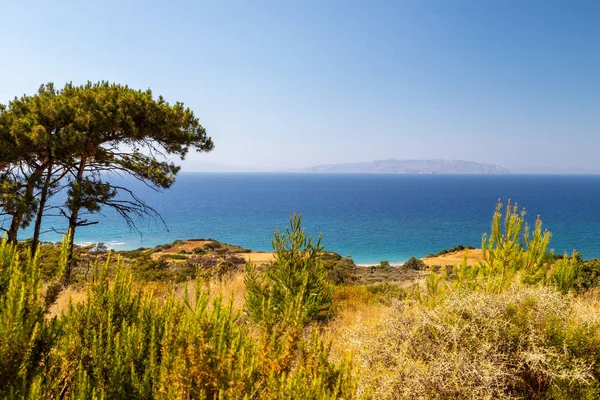 Scenic view from excavation site of the ancient city of Kamiros — Stock Photo, Image