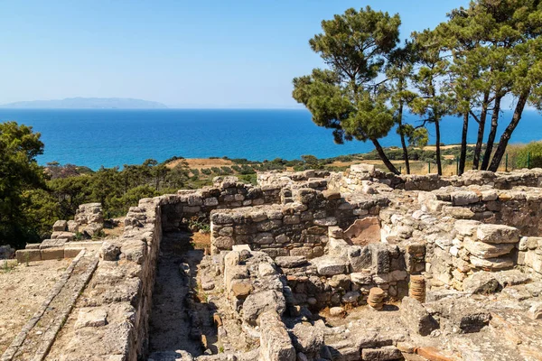 Vista panoramica dal sito di scavo dell'antica città di Kamiros — Foto Stock