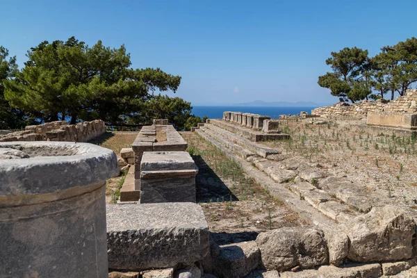 Sito di scavo dell'antica città di Kamiros sul lato ovest o — Foto Stock