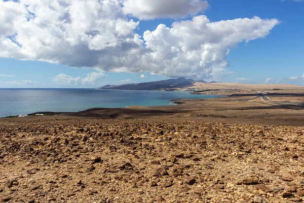 Vue panoramique péninsule Jandia sur l'île des Canaries Fuerteventura w — Photo