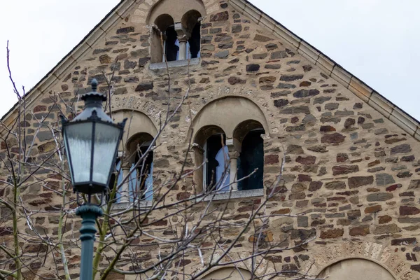 Lampadaire Devant Bâtiment Historique Bad Muenstereifel Allemagne — Photo