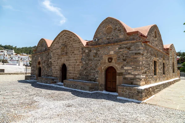 Church Kimisis Tis Theotokou Asklipio O0N Rhodes Island Greece — Stock Photo, Image