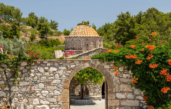 Entrance Moni Thari Monastery Rhodes Island — Stock Photo, Image