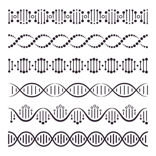 Dna helix. Koncept spirální chromozomové struktury, horizontálně spirální molekula, lékařská věda Prvky DNA vektorové ilustrace nastaveny. Deoxyribonukleová kyselina. Genetické inženýrství. Molekulární biologie — Stockový vektor