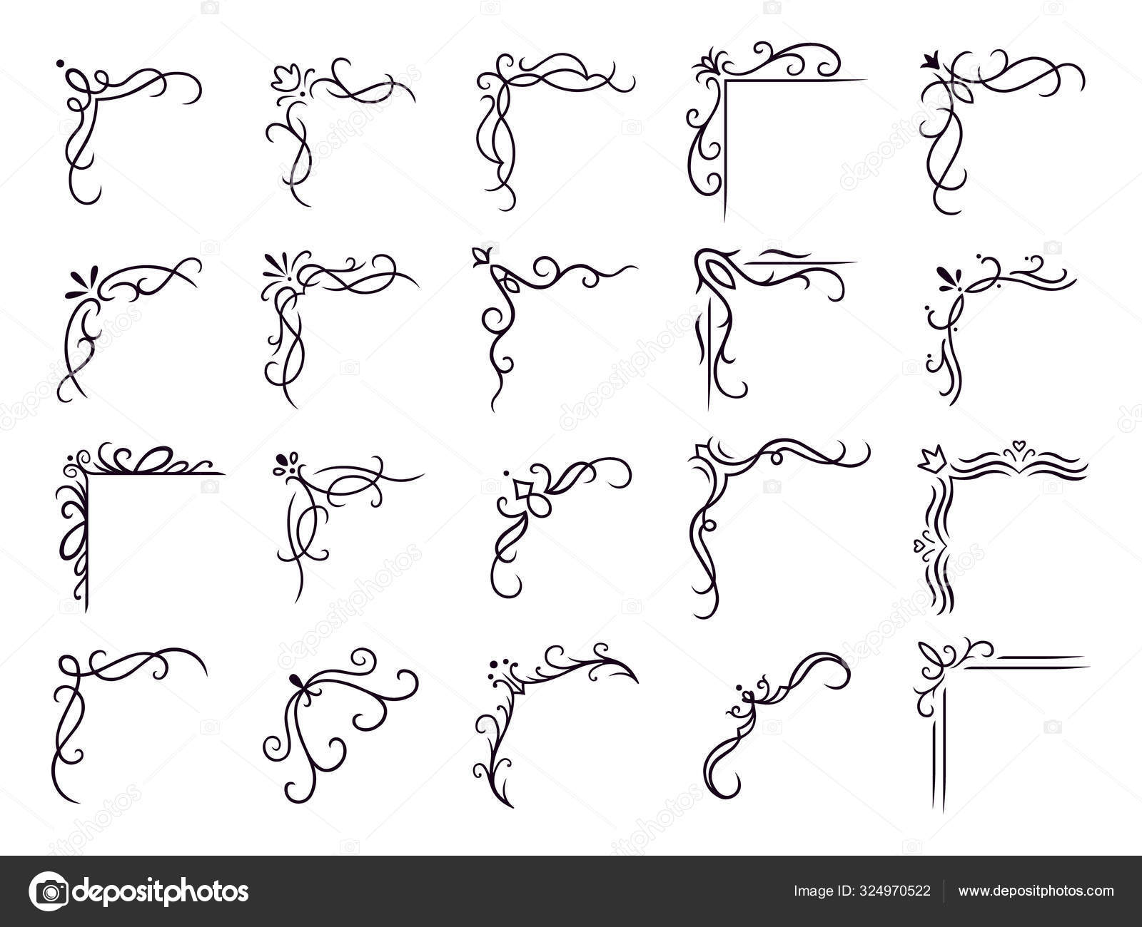 ᐈ Simple Scrollwork Stock Vectors Royalty Free Scrollwork Floral Divider Illustrations Download On Depositphotos