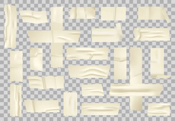 Lepicí páska. Lepkavý kus papíru, lepicí pásky a pásky izolované vektorové sady — Stockový vektor